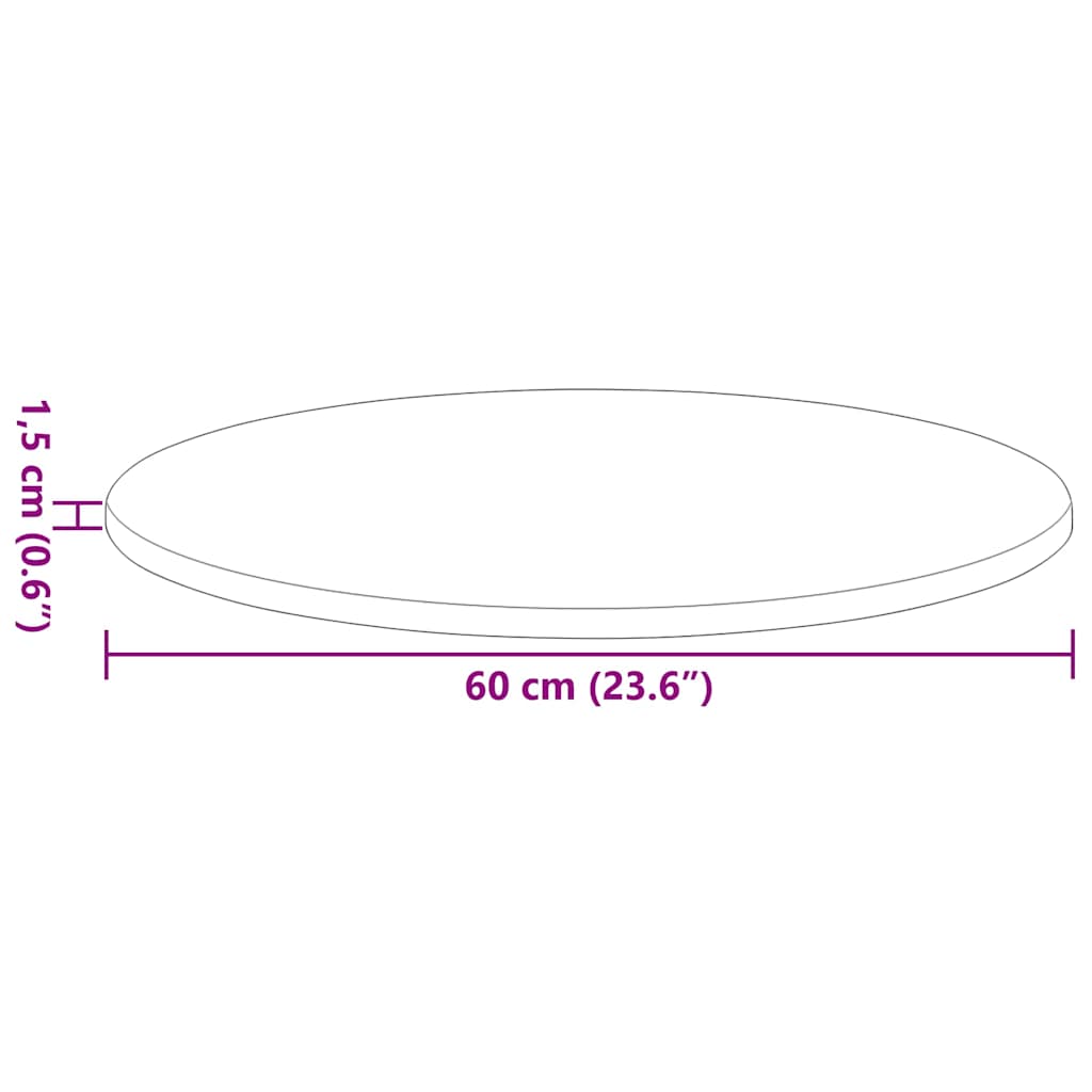 Gornji dio stola sonoma hrast Ø 60 x 1,5 cm Konstruirano drvo