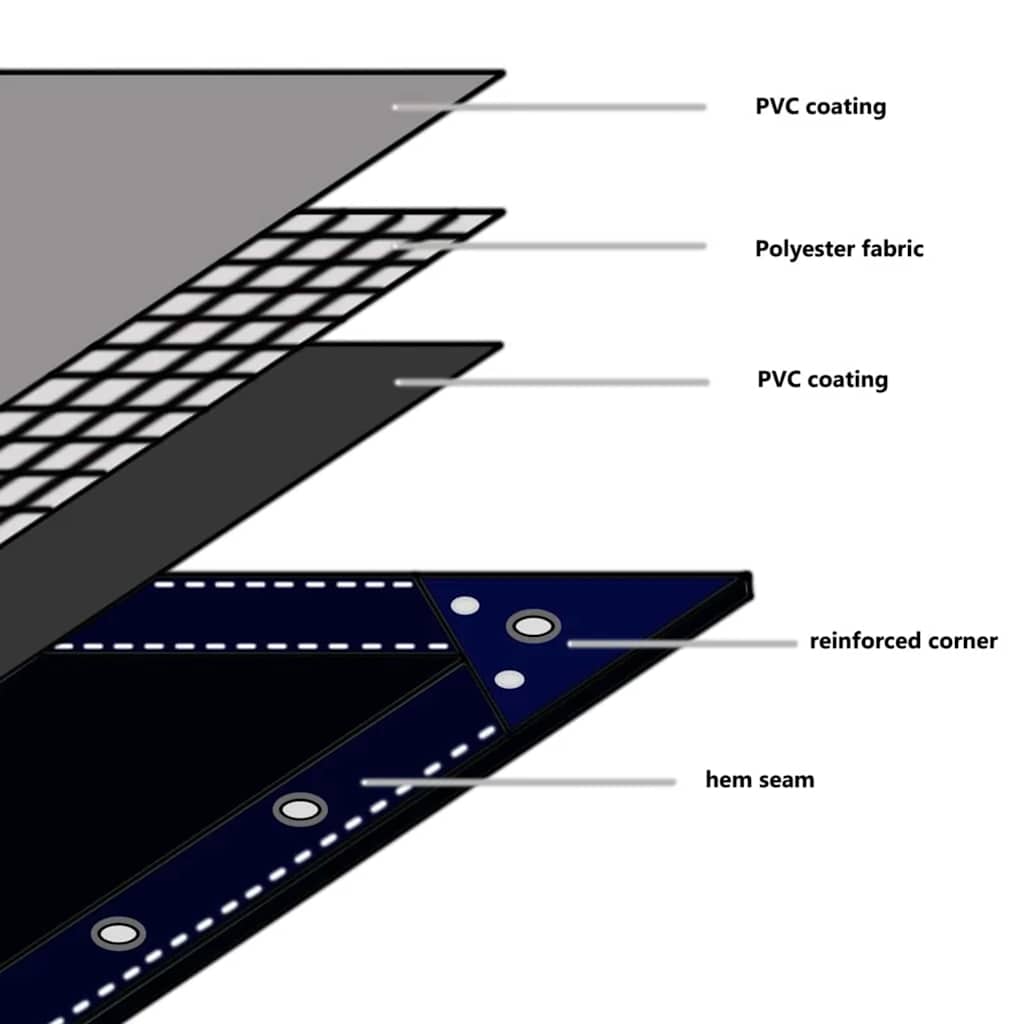 Cerada 650g / m² Smeđa 1,5 x 6 m Platno s PVC premazom
