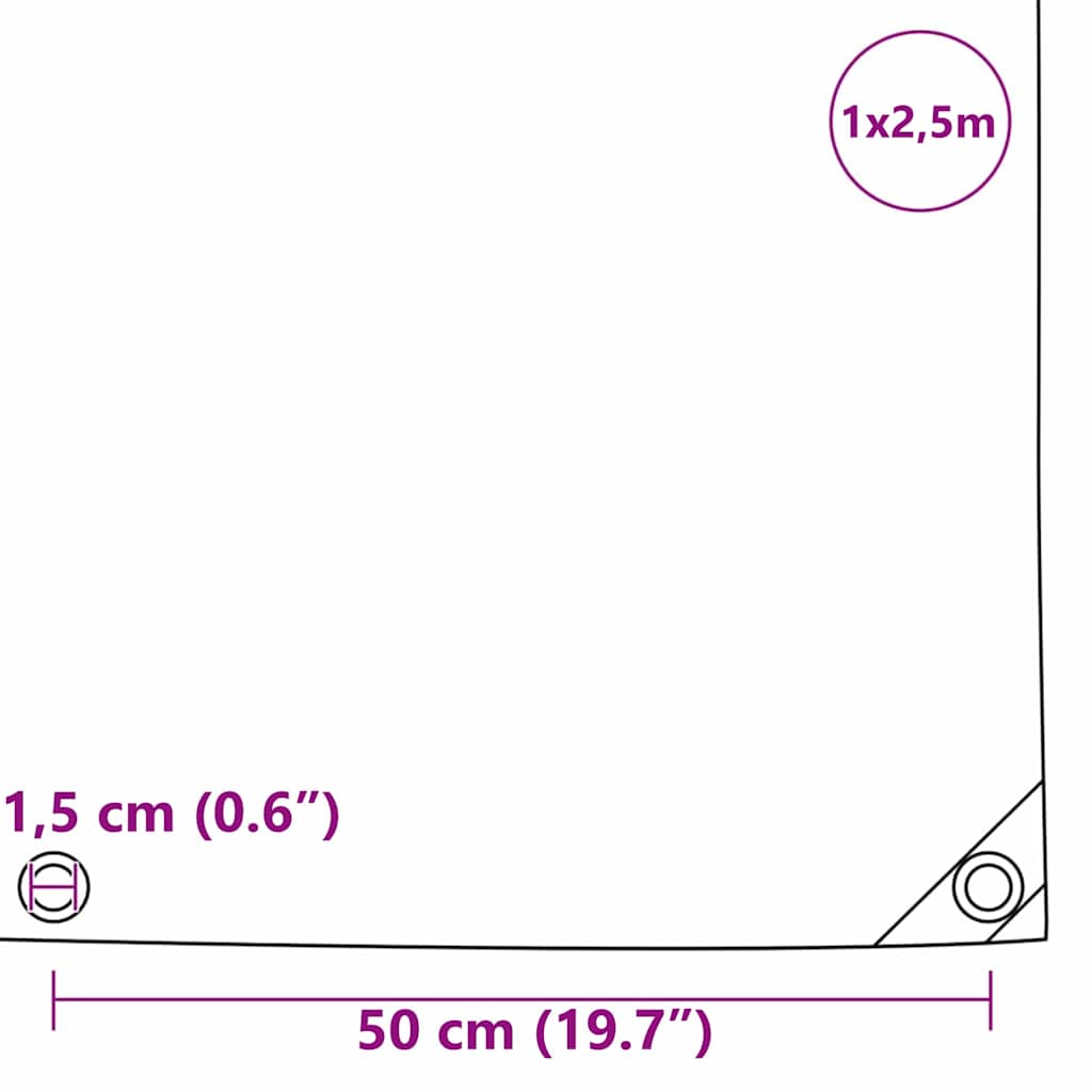 Cerada 650g / m² Smeđa 1 x 2,5 m Platno s PVC premazom