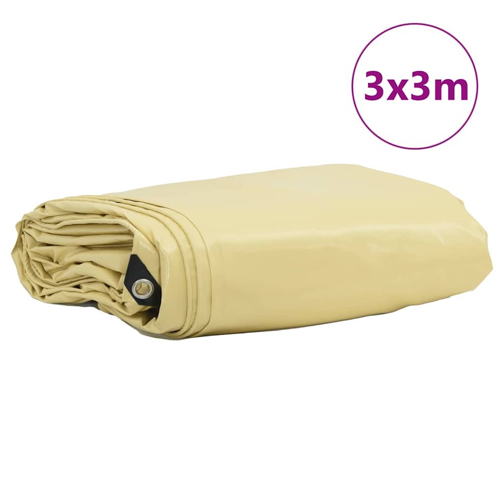 Cerada 650g / m² Bež 3 x 3 m Platno s PVC premazom
