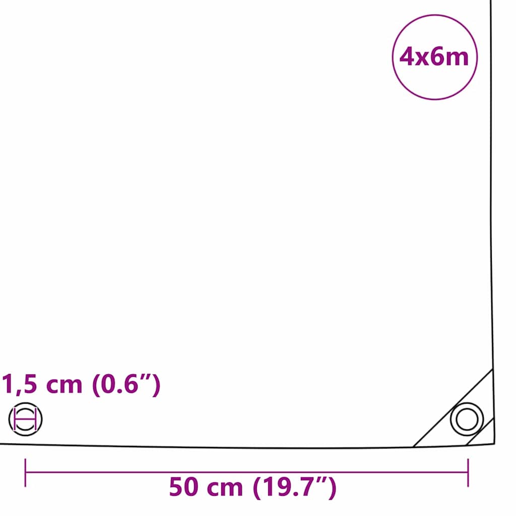 Cerada 650g / m² Bež 4 x 6 m Platno s PVC premazom