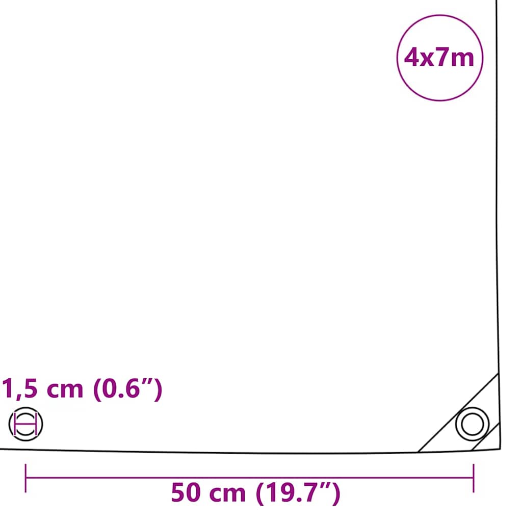 Cerada 650g / m² Bež 4 x 7 m Platno s PVC premazom