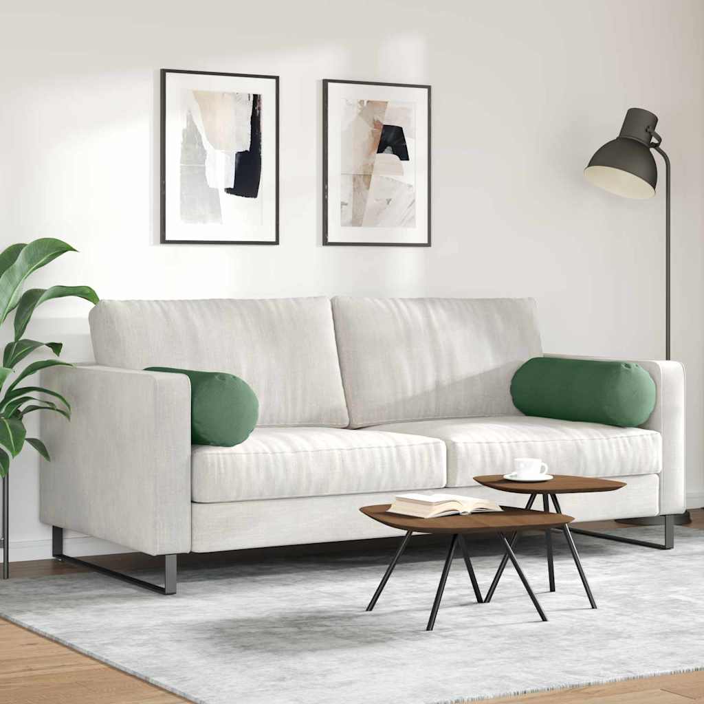 Valjkasti jastučići 2 pcs Tamnozelena Ø 25 x 70 cm