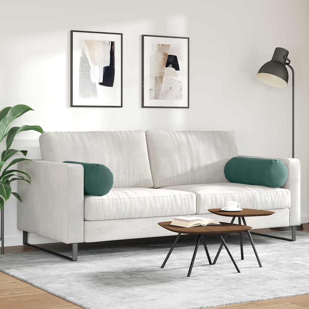 Valjkasti jastučići 2 pcs Tamnozelena Ø 25 x 70 cm