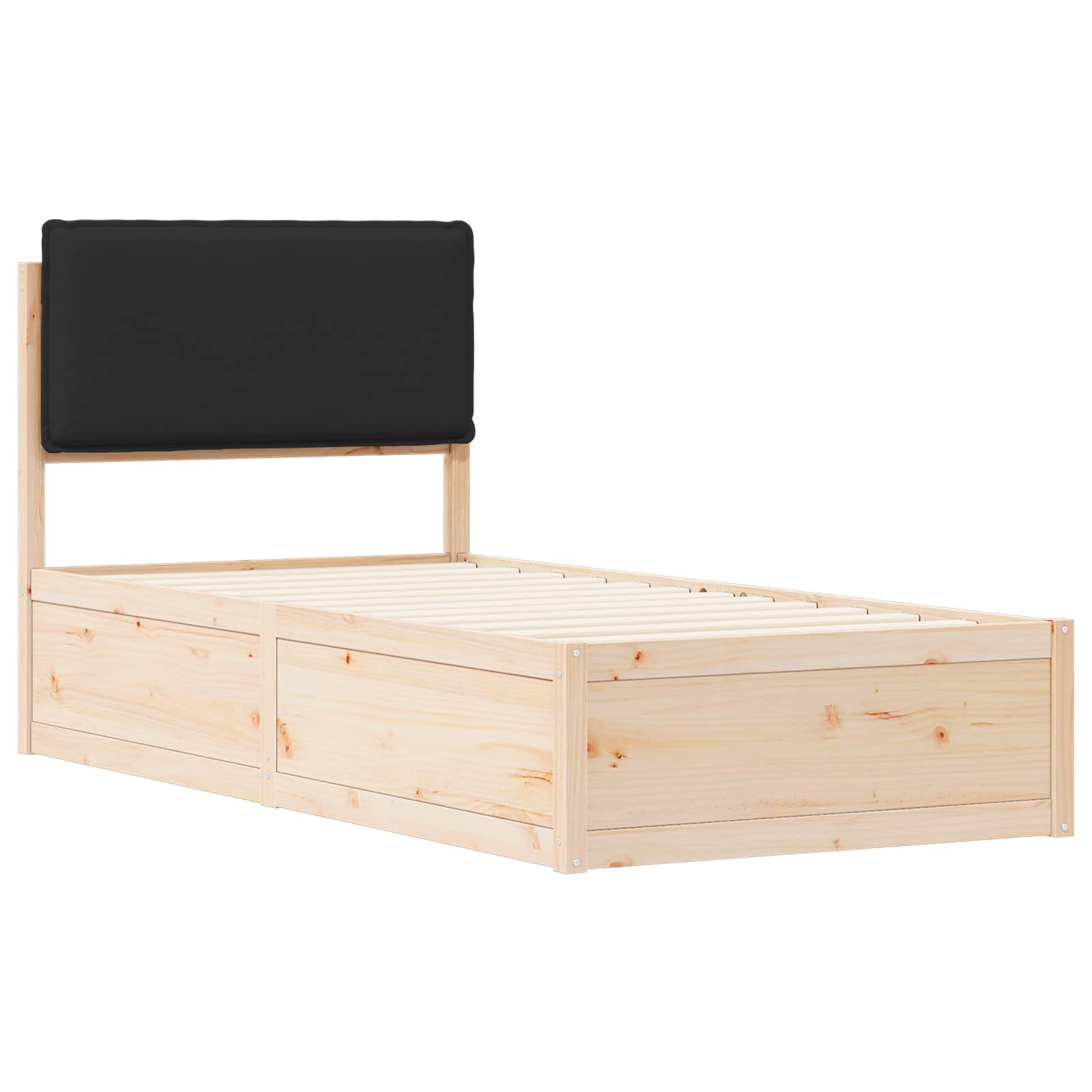 Krevetni okvir s tapiciranim uzglavljem Crna 100 x 200 cm