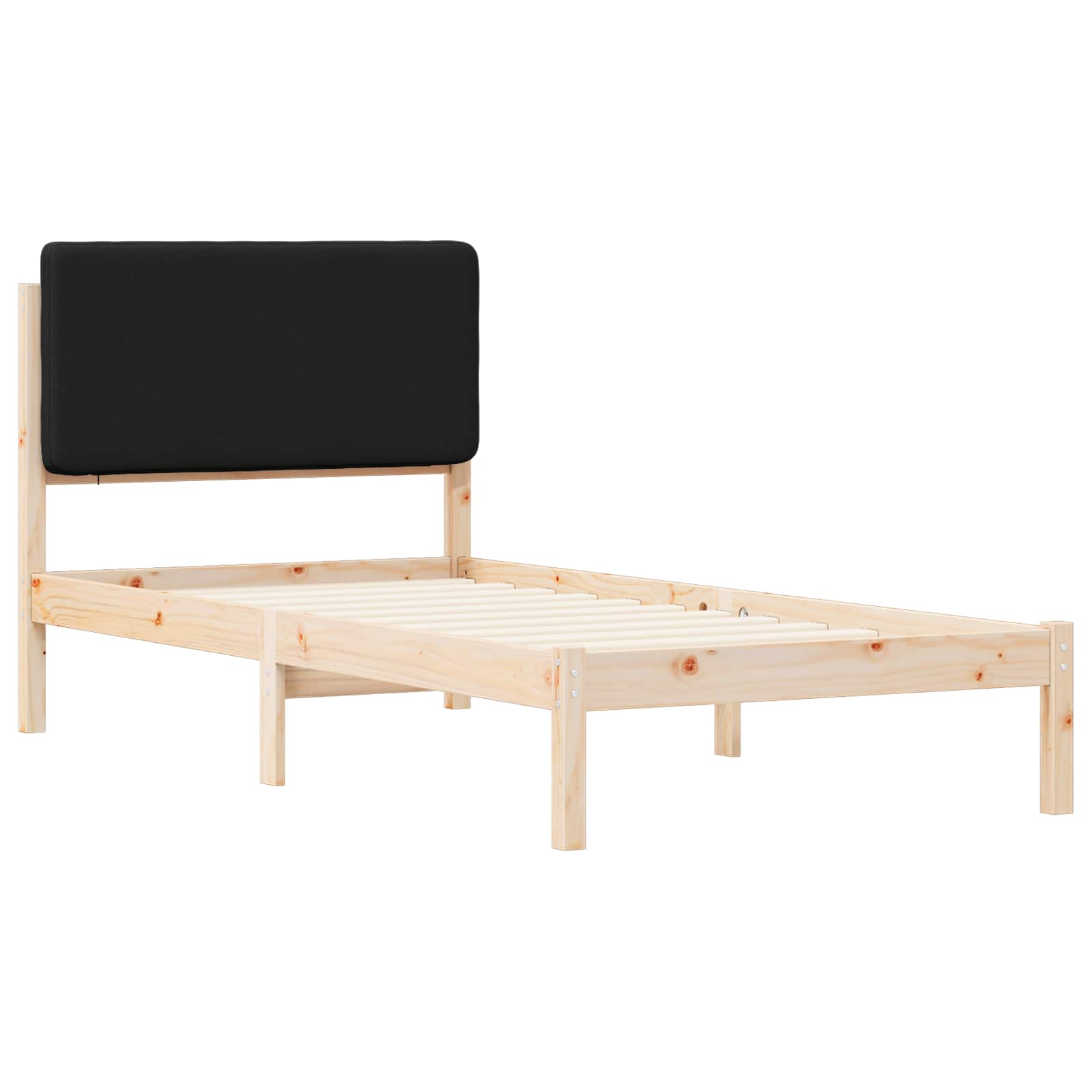 Krevetni okvir s tapiciranim uzglavljem Crna 100 x 200 cm