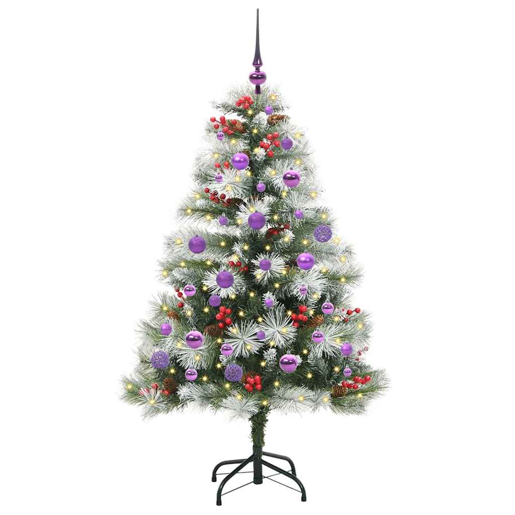 Umjetno božićno drvce S LED lampica Zelena i bijela 150 cm