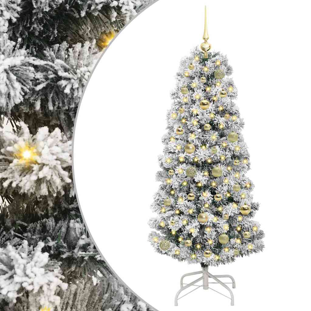 Umjetno božićno drvce s nogom Zelena i bijela 150 cm