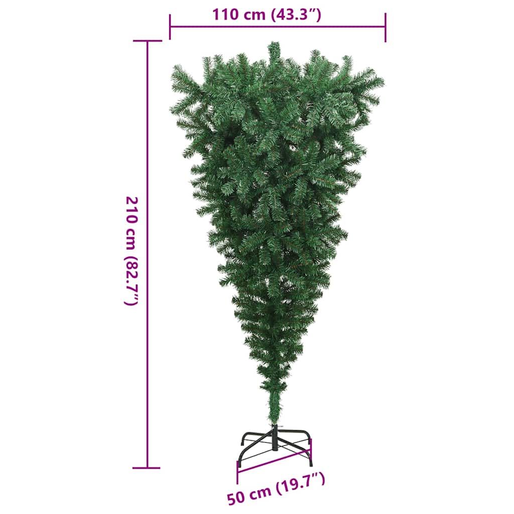 Obrnuto Umjetno Predožareno Božićno Drvo s Setom Kuglica 210 cm
