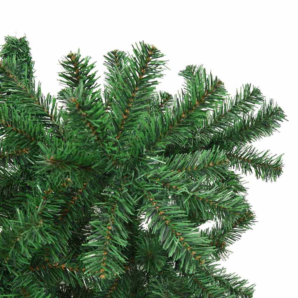 Obrnuto umjetno božićno drvce s naglavnom loptom Zelena 210 cm