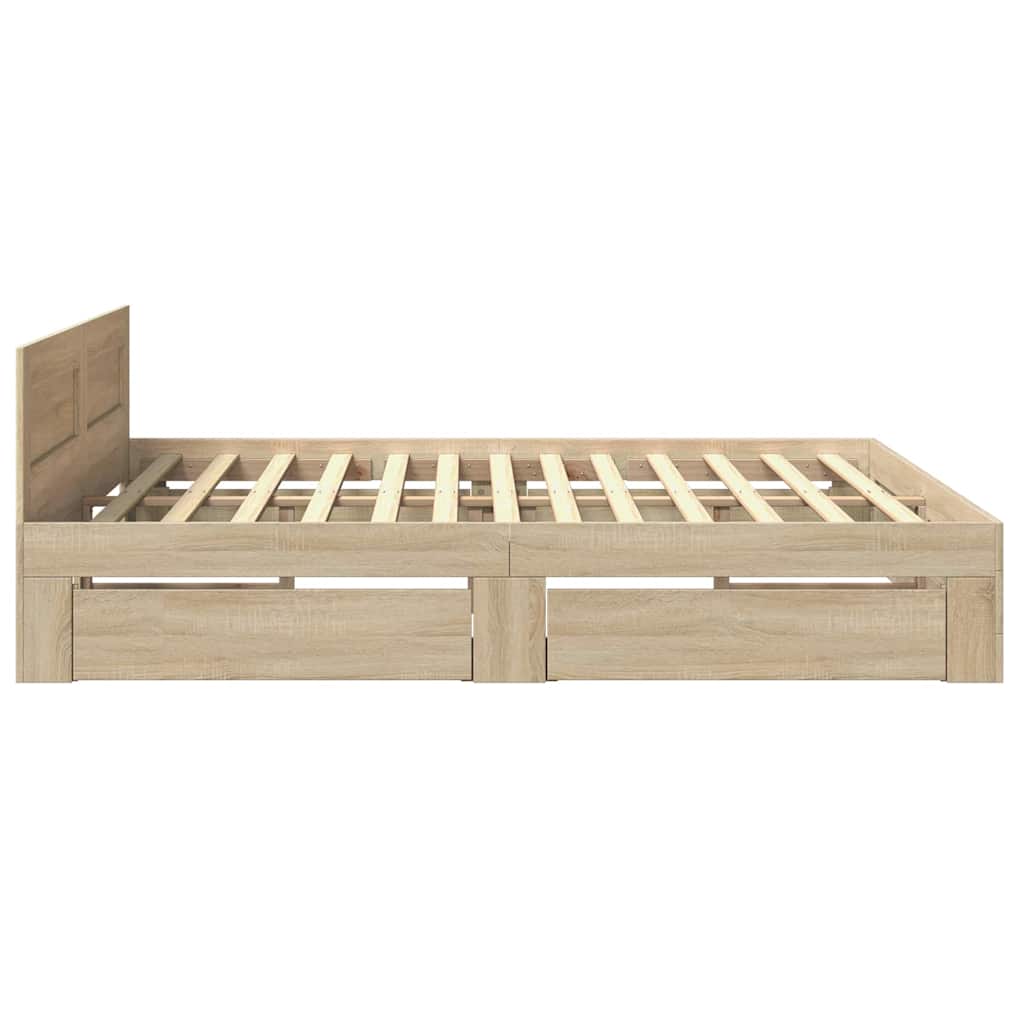 Krevetna konstrukcija s uzglavljem 2 pcs Sonoma 193 x 203 cm