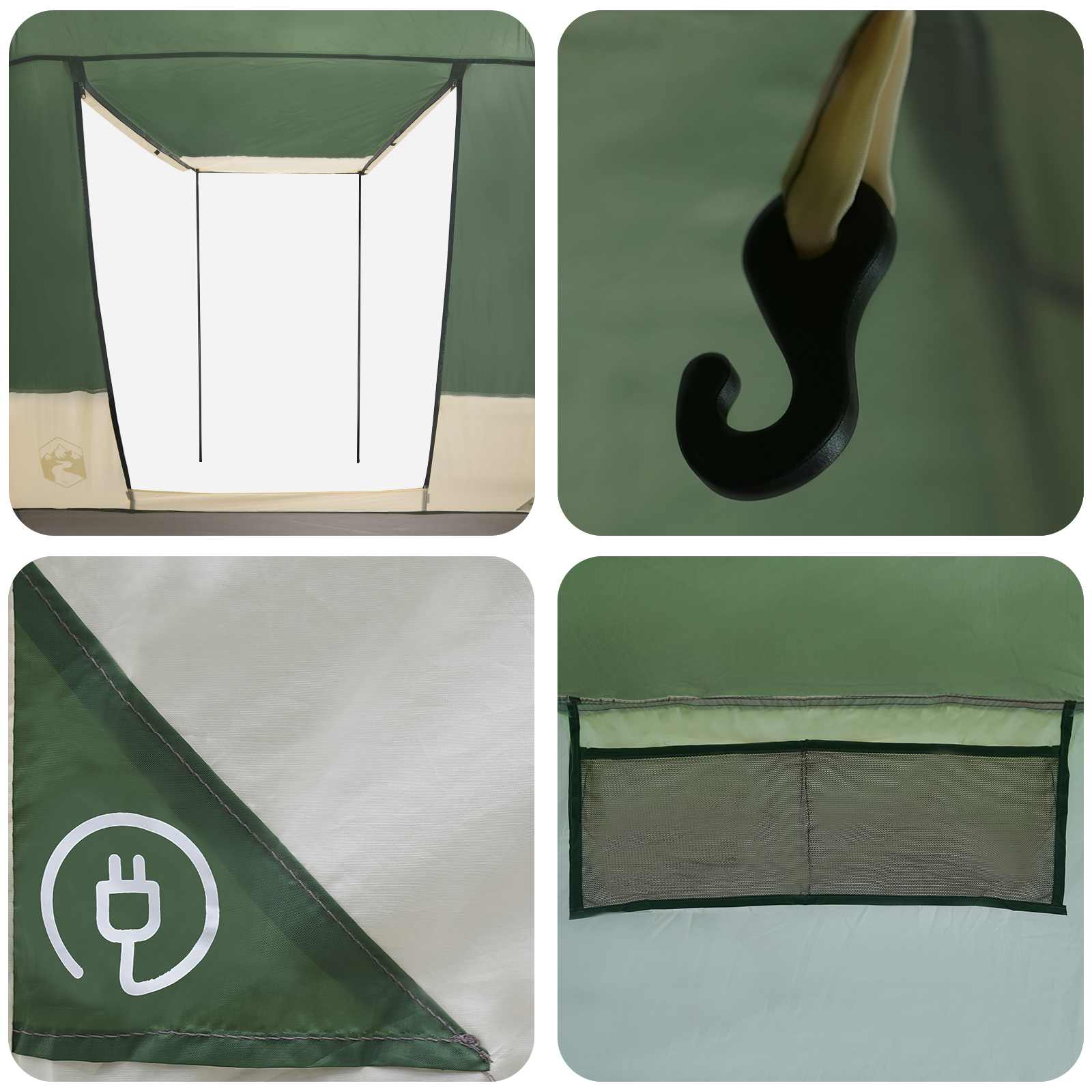 Šator za zabave Zelena 4 osobe 185T Poliester s PU premazom
