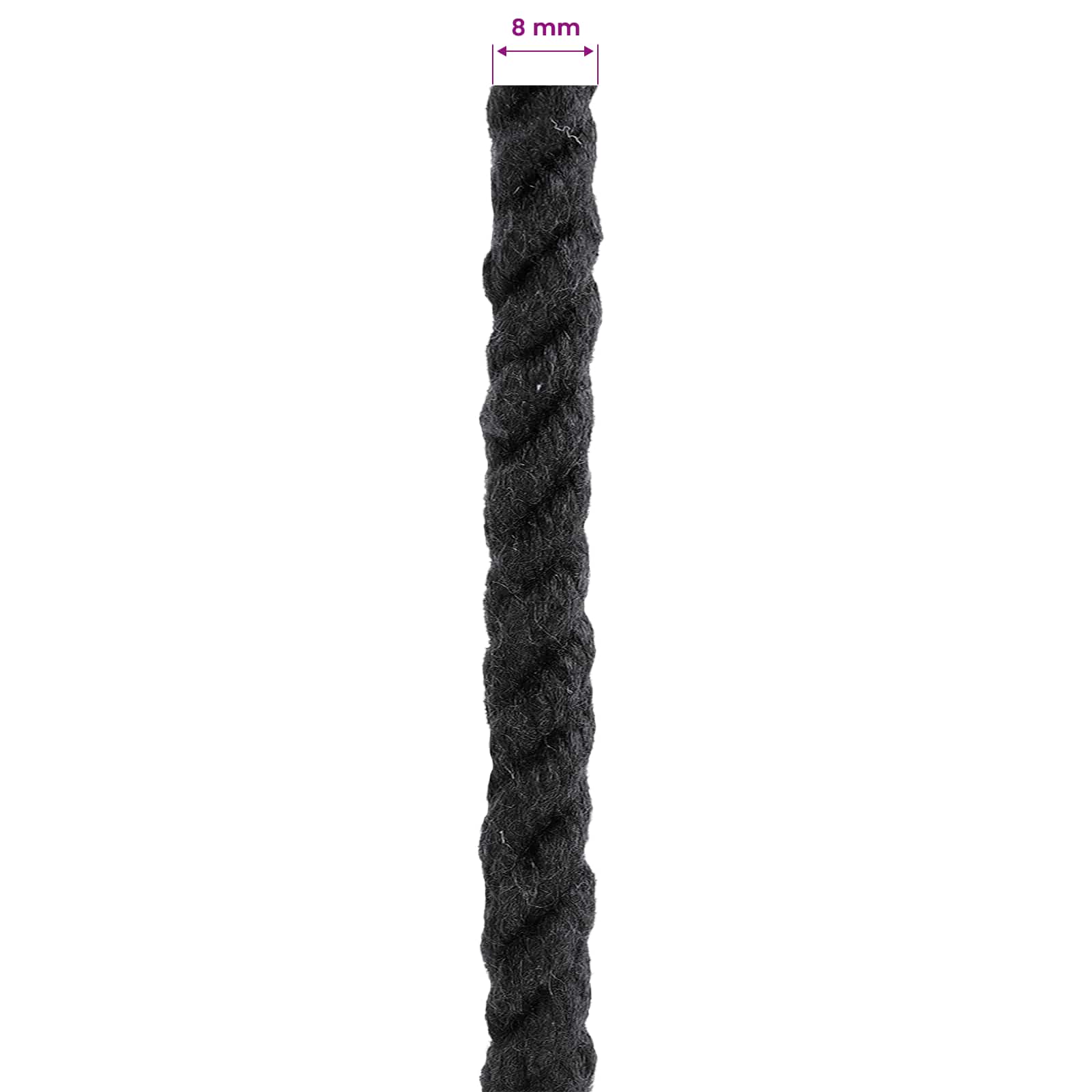 Konop Crna 0,8 x 0,8 x 2500 cm Pamuk