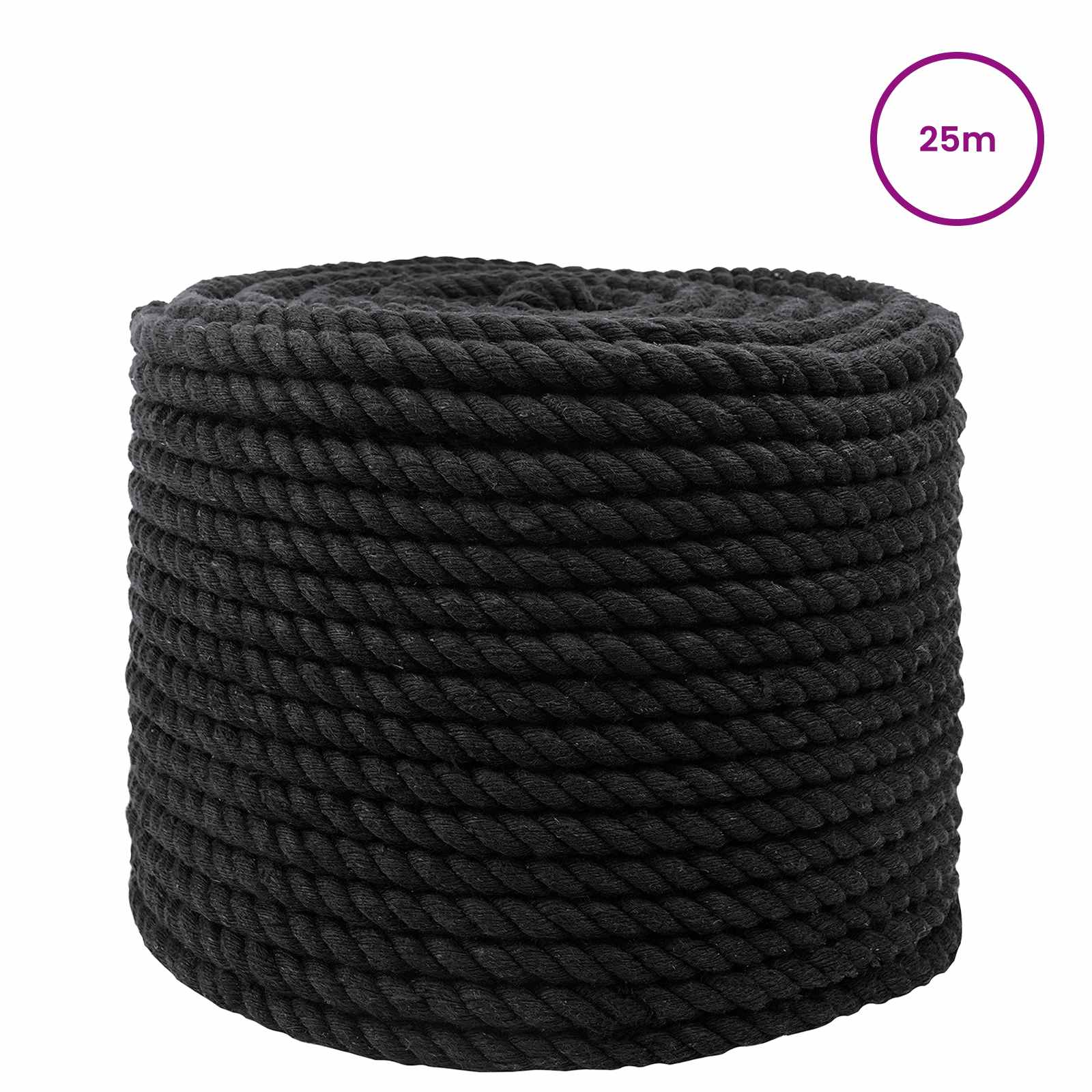 Konop Crna 1 x 1 x 2500 cm Pamuk
