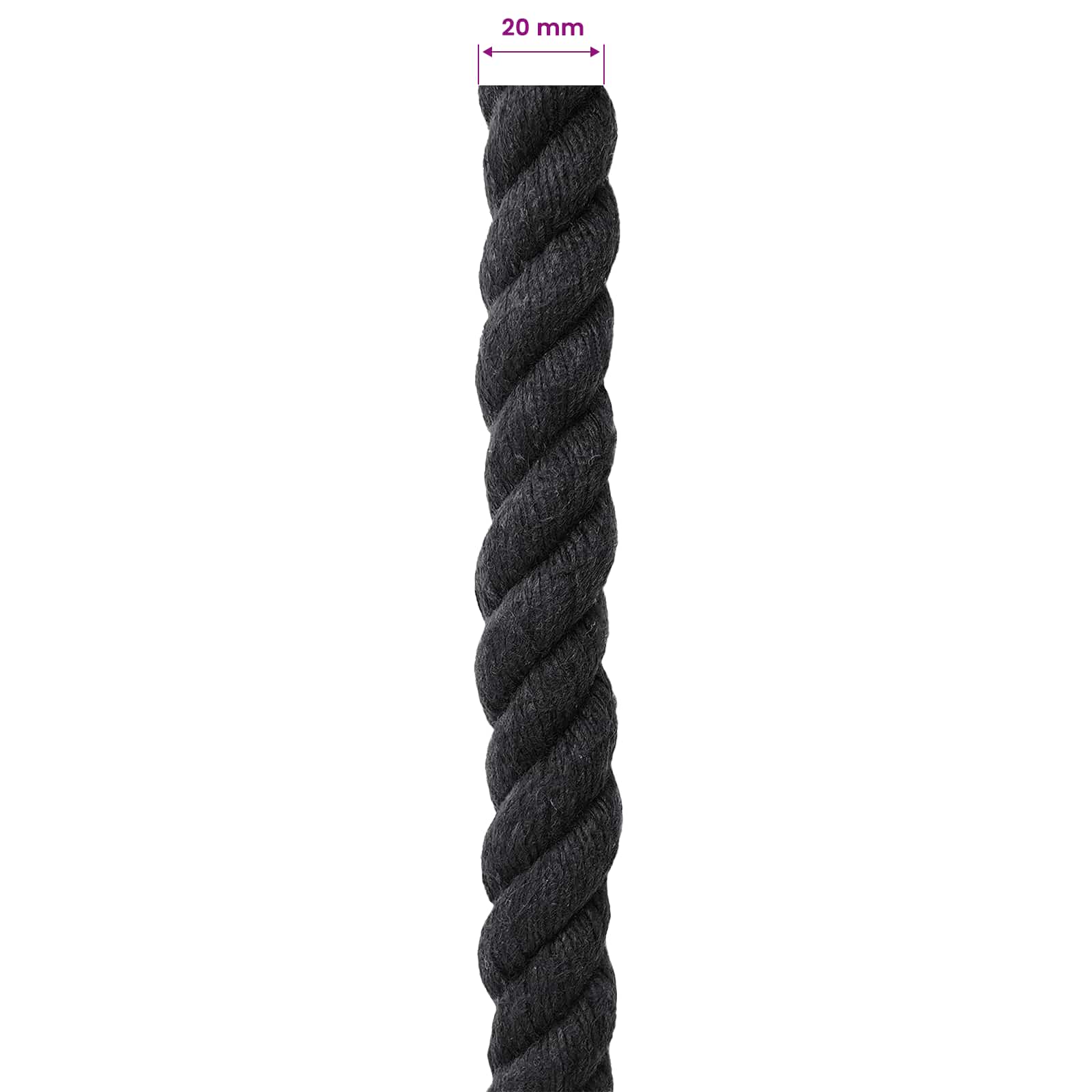 Konop Crna 2 x 2 x 10000 cm Pamuk