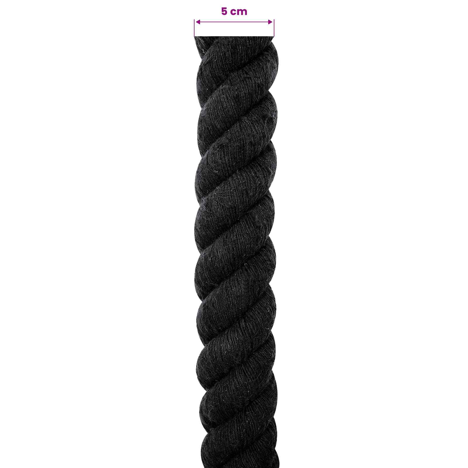 Konop Crna 5 x 5 x 1000 cm Pamuk