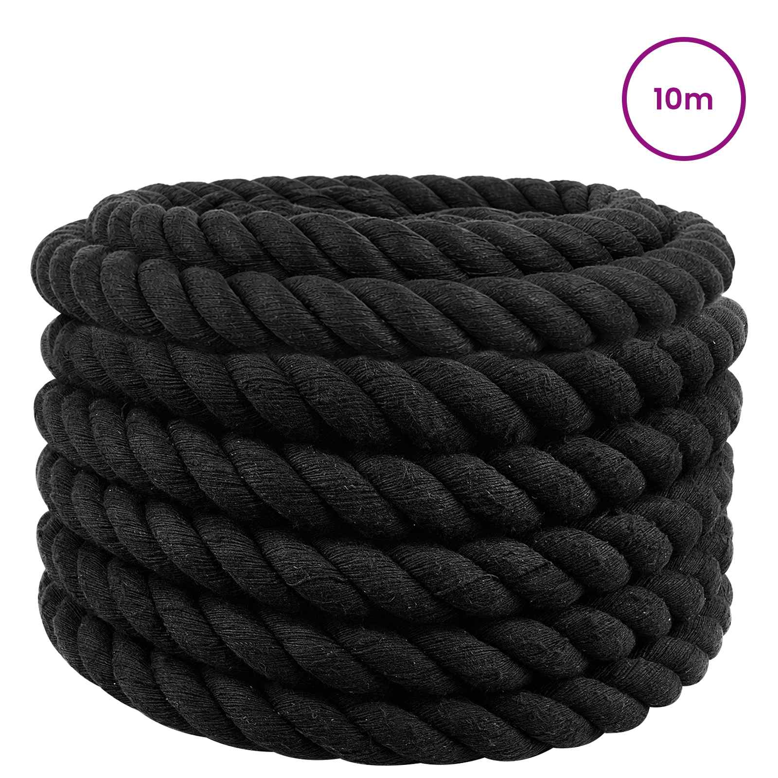 Konop Crna 6 x 6 x 1000 cm Pamuk