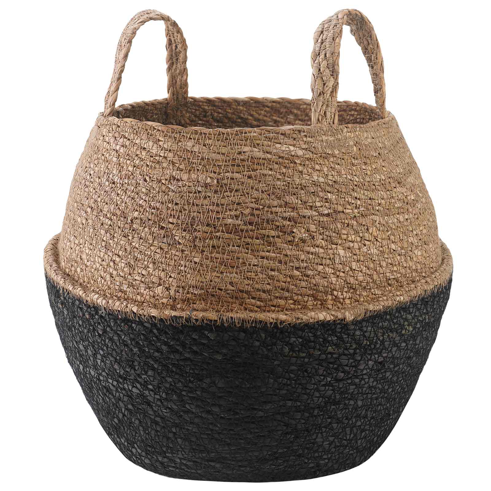 Saksija za biljke s ručkama Crna Ø 32 x 32 cm 100% morska trava