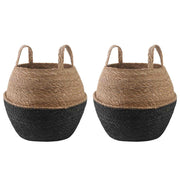 Saksija za biljke s ručkama 2 pcs Crna Ø 32 x 32 cm