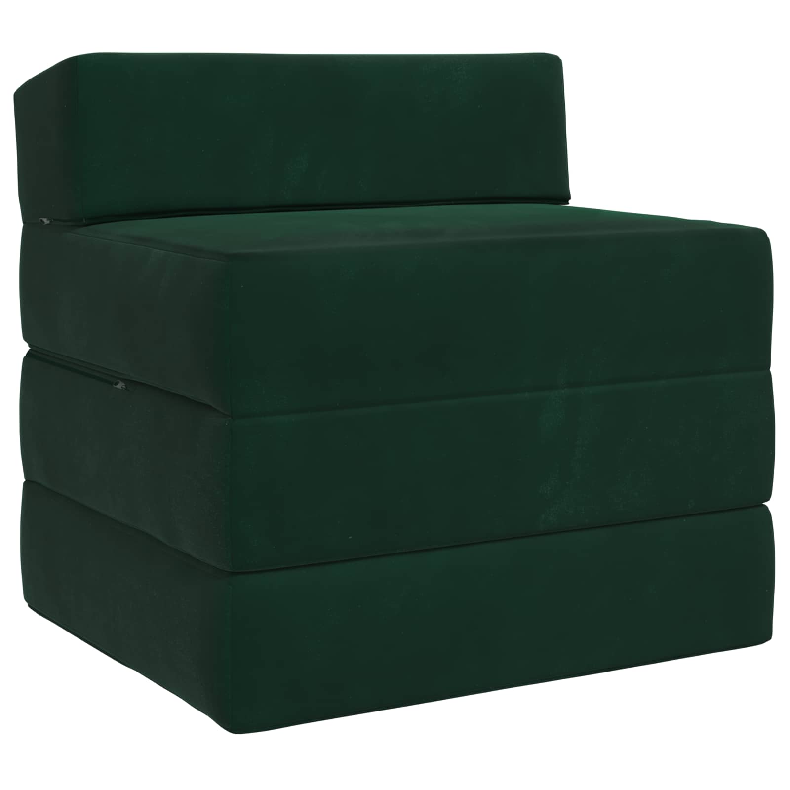 Sofa na razvlačenje Tamnozelena 200 x 70 x 10 cm Baršun