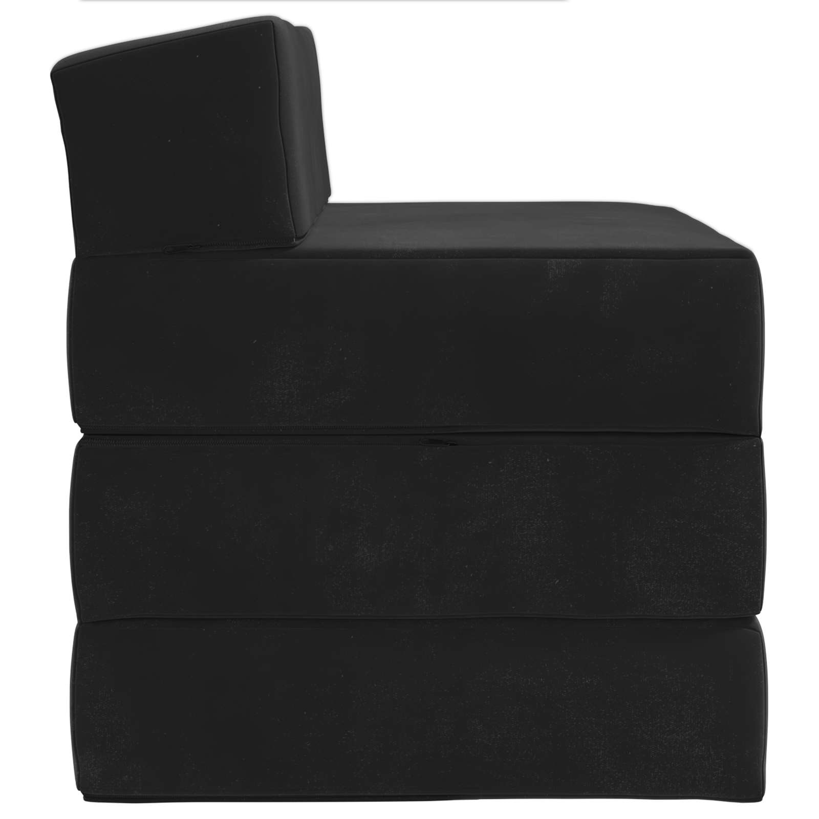 Sofa na razvlačenje Crna 200 x 70 x 10 cm Baršun
