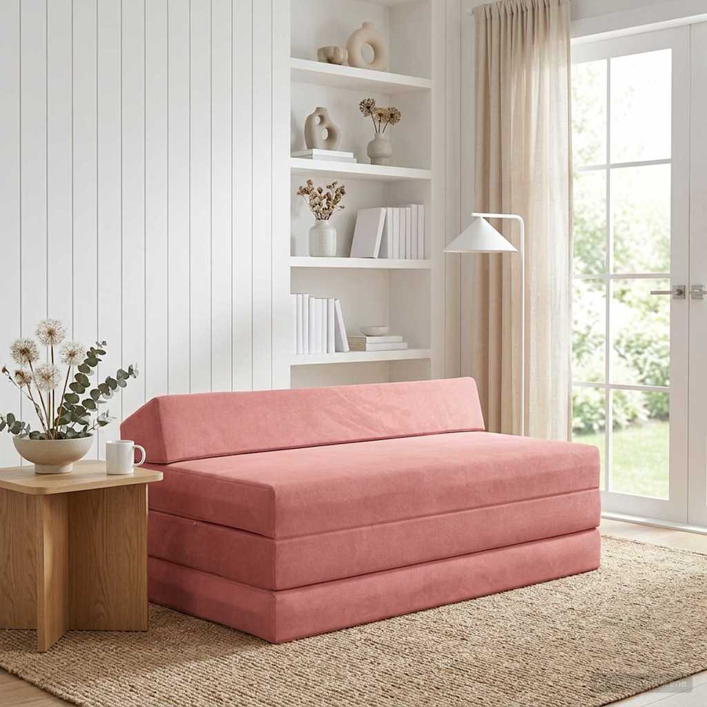 Sofa na razvlačenje Ružičasta 120 x 60 x 49 cm Tkanina