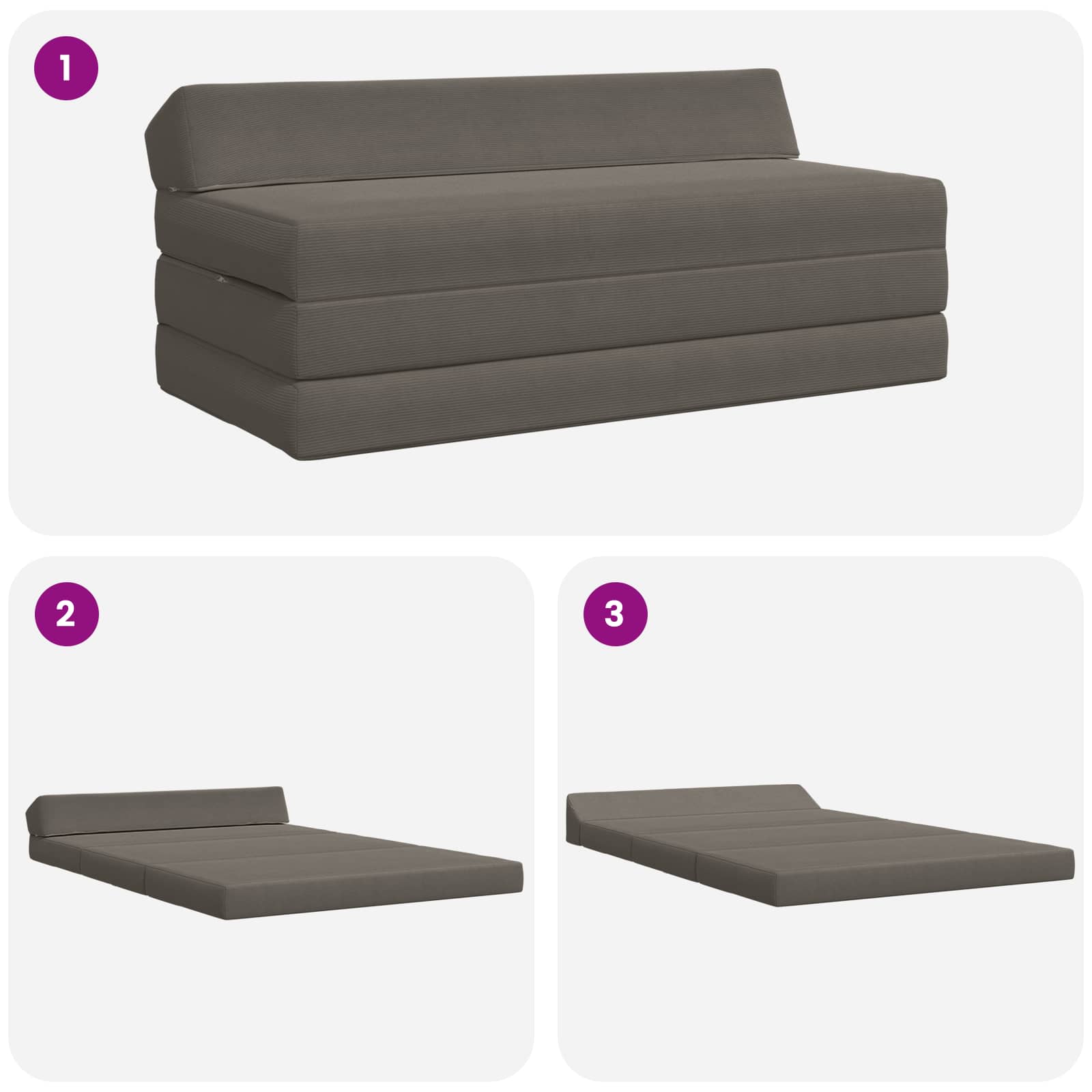 Sofa na razvlačenje Svjetlosiva 120 x 60 x 49 cm Tkanina