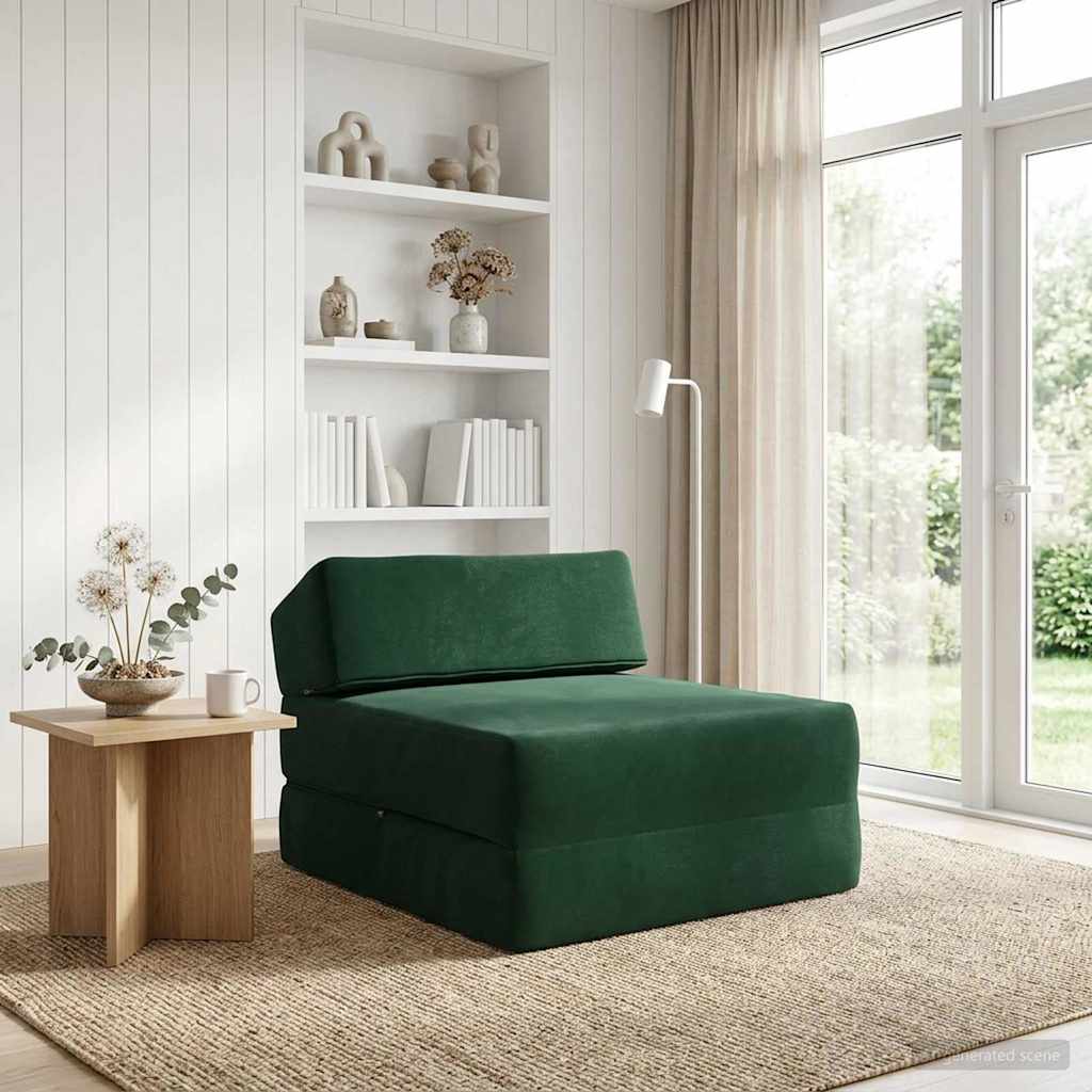 Sofa na razvlačenje Tamnozelena 60 x 70 x 41 cm Tkanina