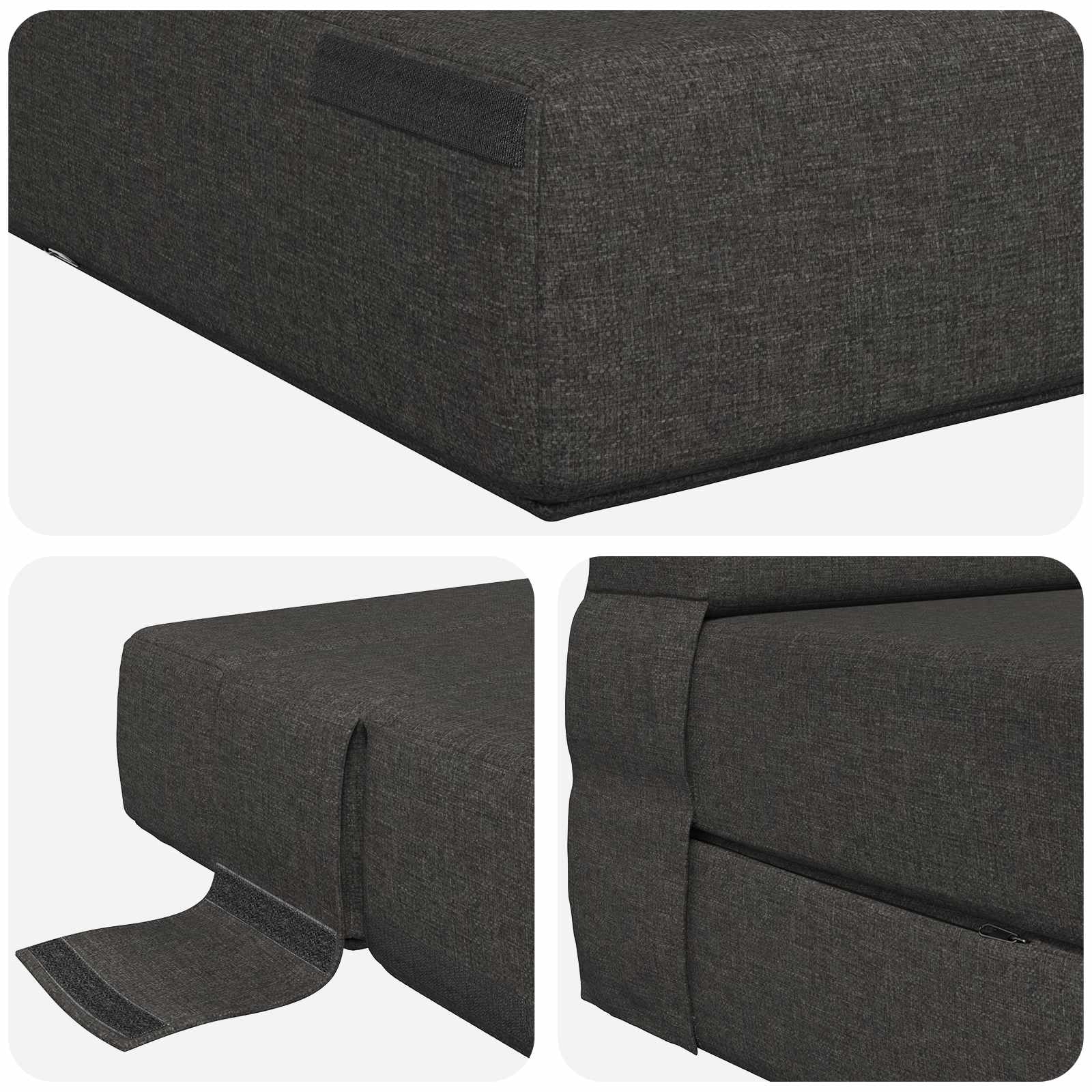 Sofa na razvlačenje Tamnosiva 70 x 72 x 60 cm Tkanina