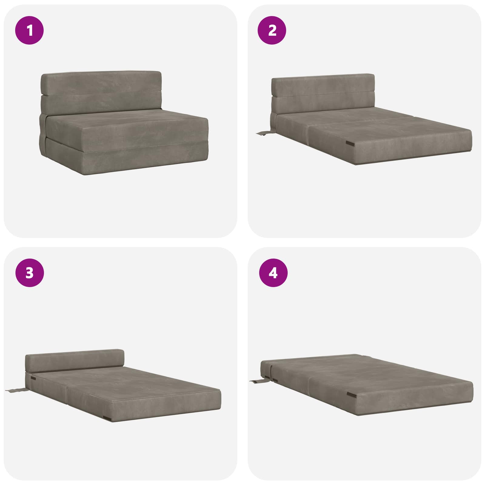 Sofa na razvlačenje Svjetlosiva 70 x 72 x 60 cm Tkanina