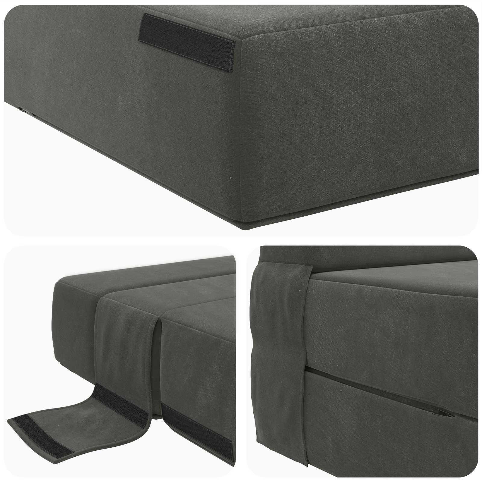 Sofa na razvlačenje Tamnosiva 70 x 72 x 60 cm Tkanina