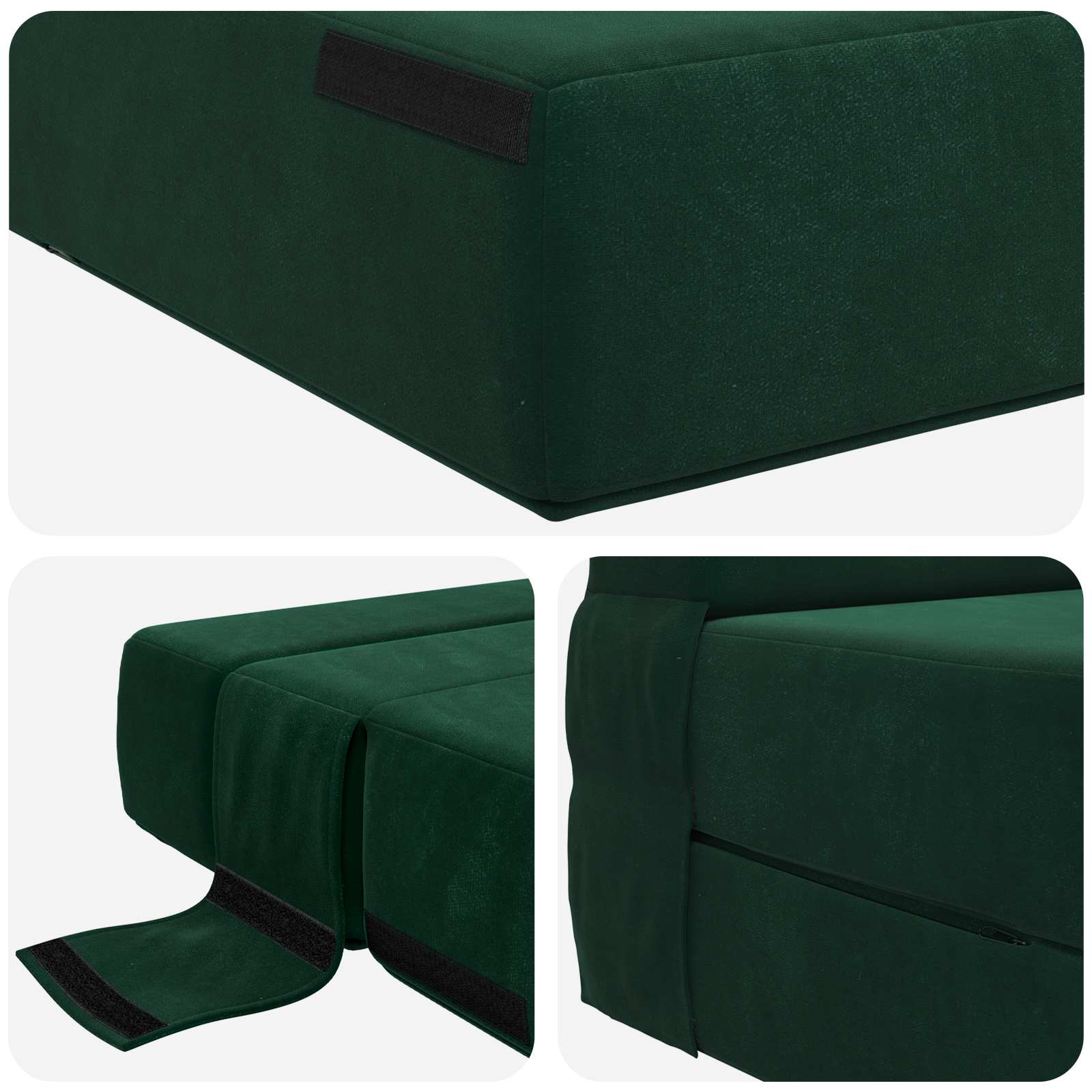 Sofa na razvlačenje Tamnozelena 70 x 72 x 60 cm Tkanina