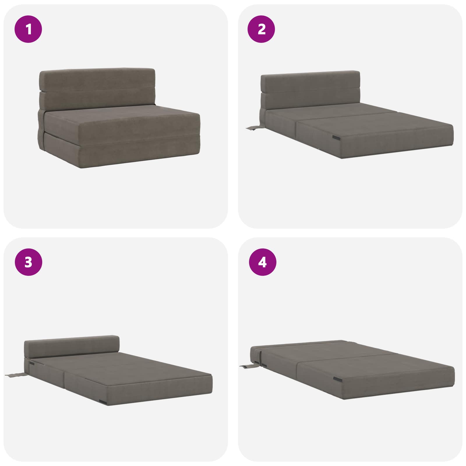 Sofa na razvlačenje Svjetlosiva 70 x 72 x 60 cm Tkanina