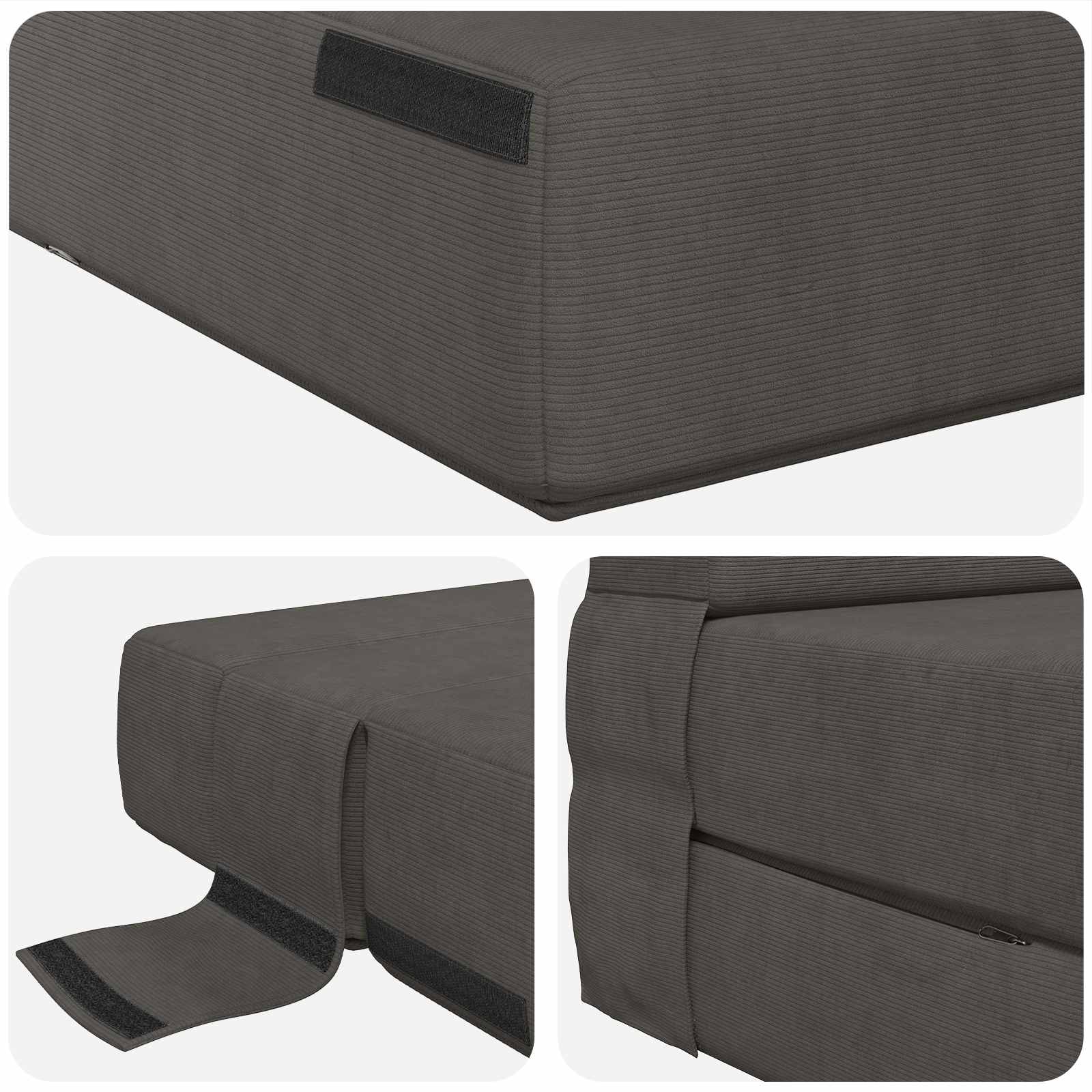Sofa na razvlačenje Tamnosiva 70 x 72 x 60 cm Tkanina