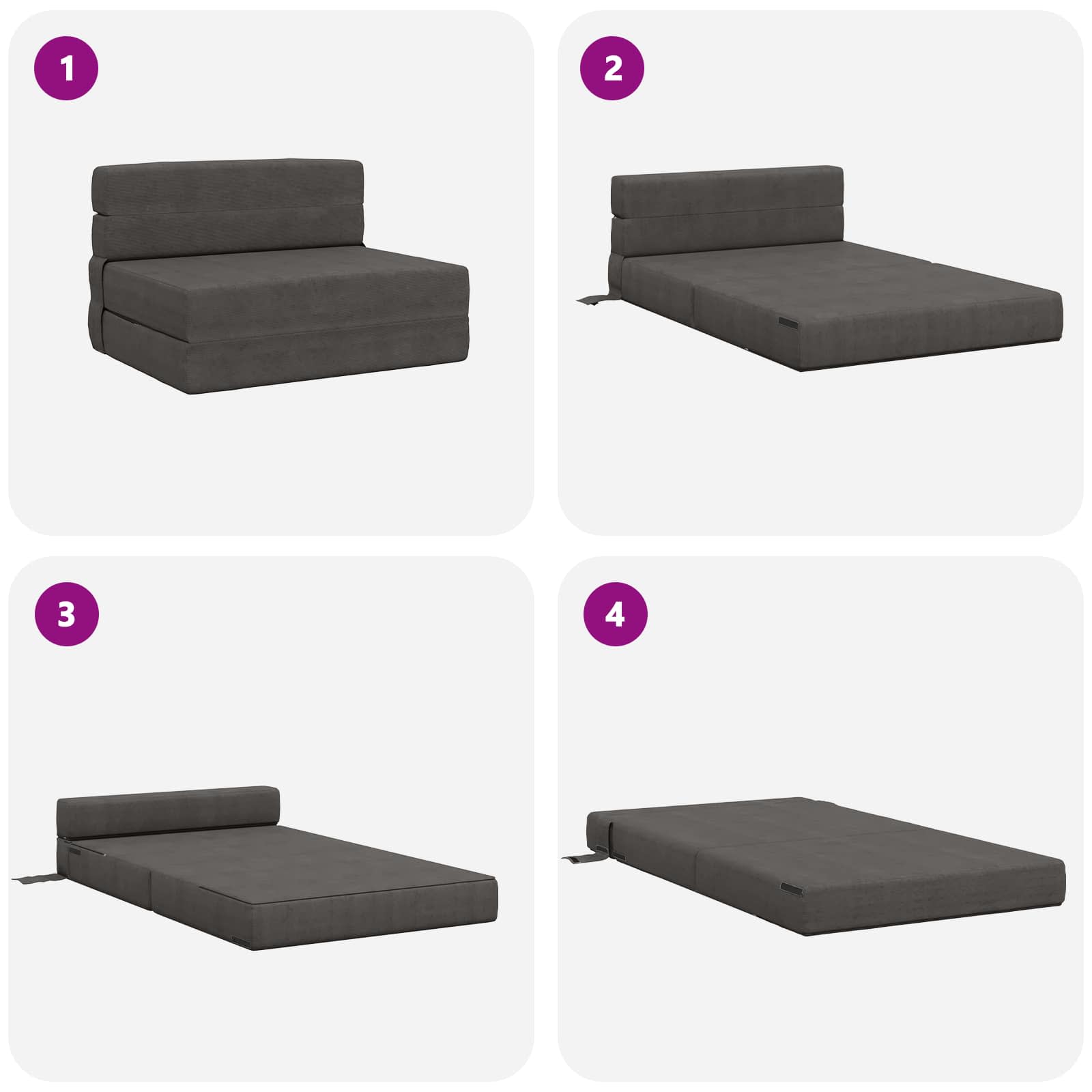 Sofa na razvlačenje Tamnosiva 70 x 72 x 60 cm Tkanina