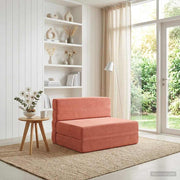 Sofa na razvlačenje Crvena narančasta 70 x 72 x 60 cm Tkanina