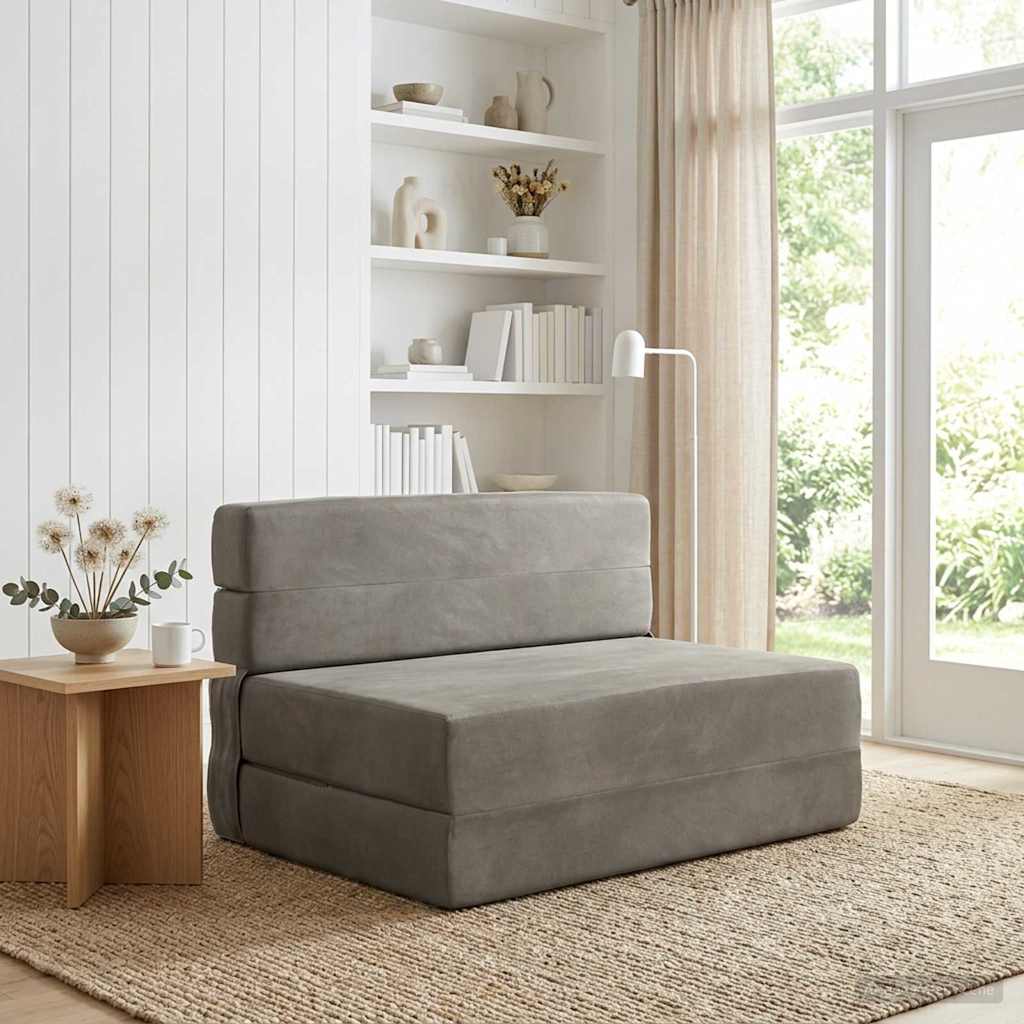 Sofa na razvlačenje Svjetlosiva 100 x 80 x 60 cm Tkanina