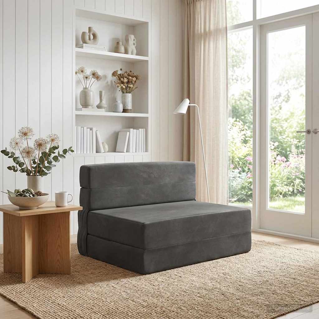 Sofa na razvlačenje Tamnosiva 70 x 80 x 60 cm Tkanina