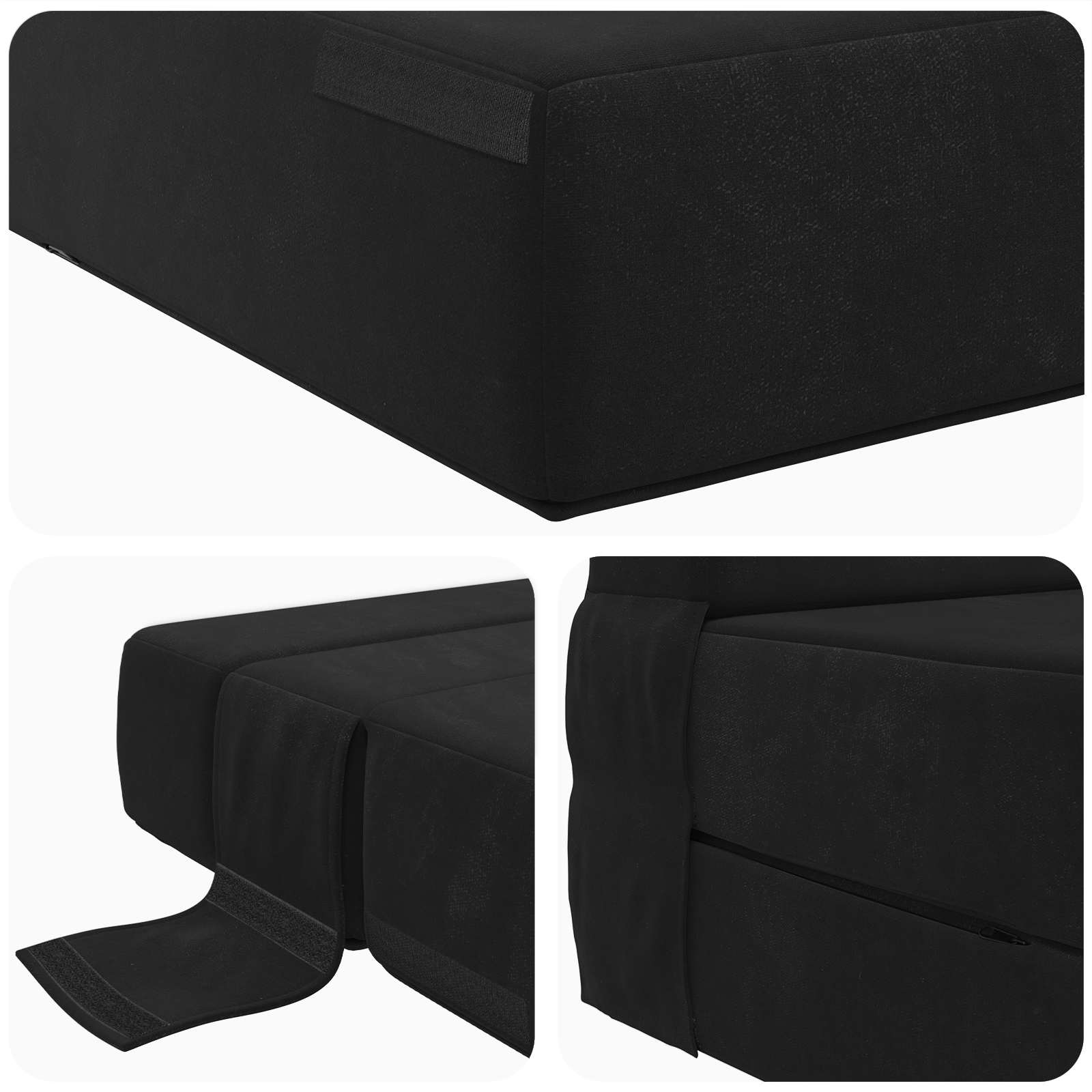 Sofa na razvlačenje Crna 70 x 80 x 60 cm Tkanina