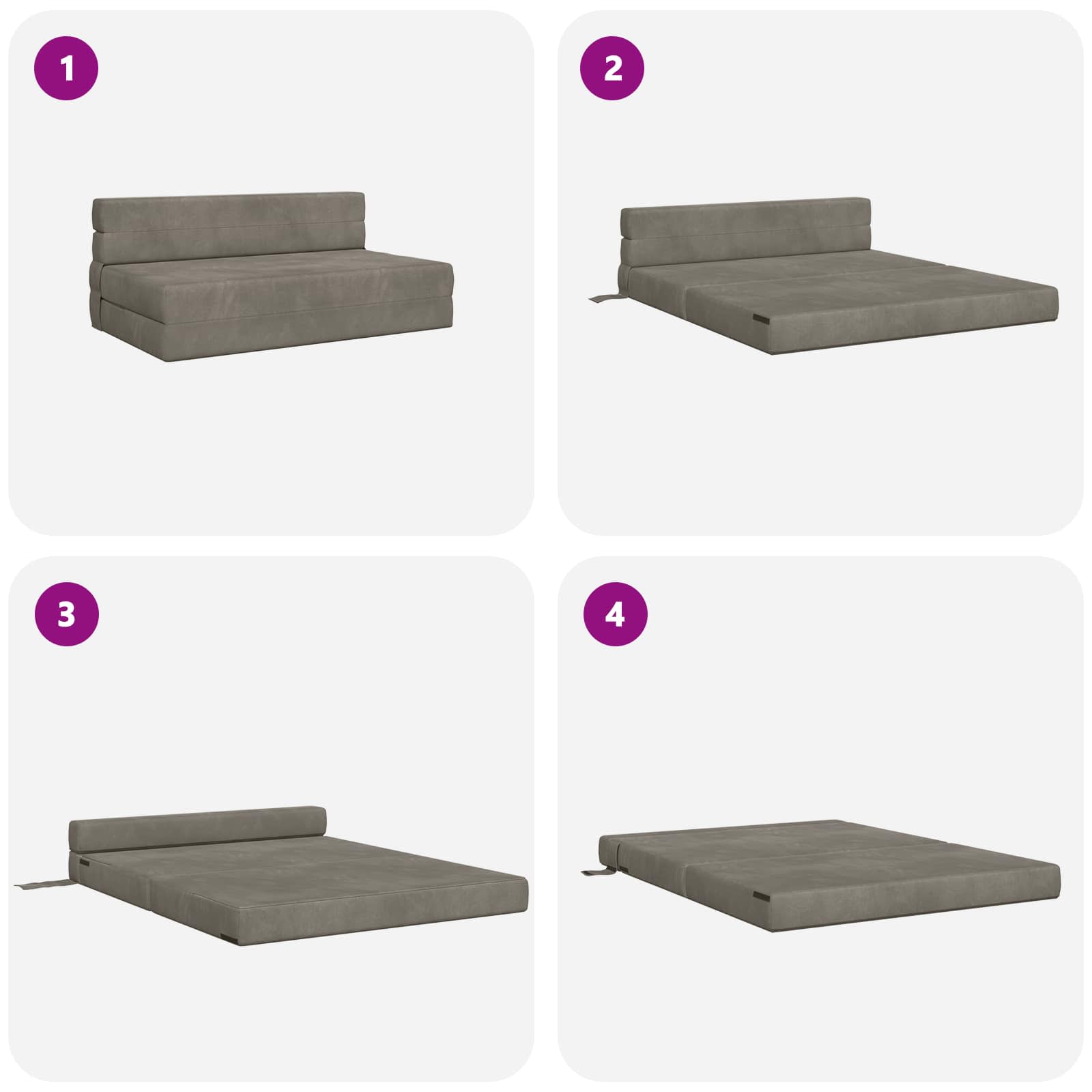 Sofa na razvlačenje Svjetlosiva 152 x 86,5 x 60 cm Tkanina