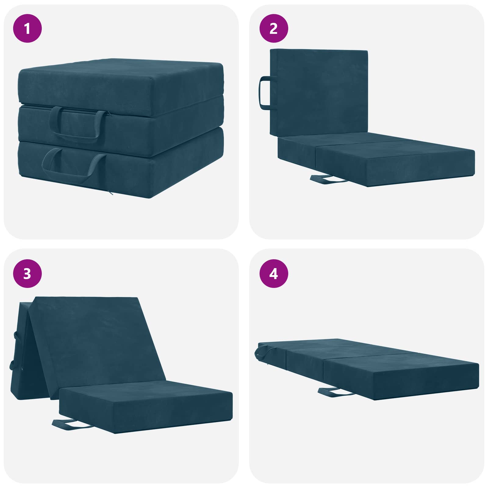 Sofa na razvlačenje 90 x 63 x 45 cm Plava
