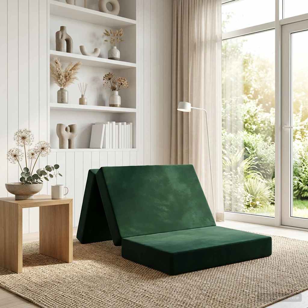 Sofa na razvlačenje 80 x 67 x 45 cm Tamnozelena