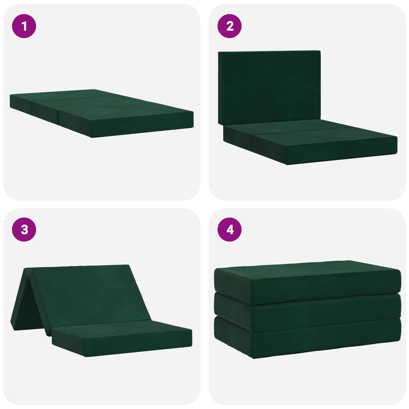 Sofa na razvlačenje 80 x 67 x 45 cm Tamnozelena