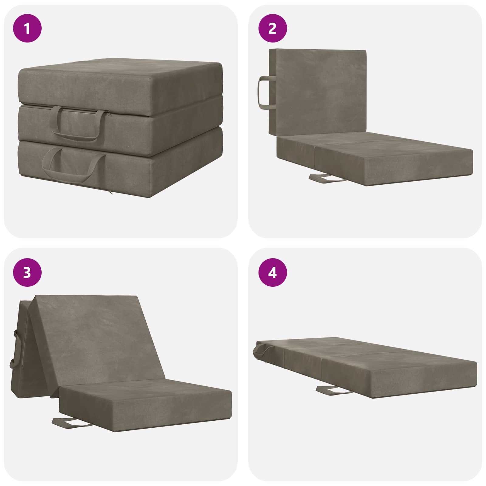 Sofa na razvlačenje 90 x 67 x 45 cm Svjetlosiva