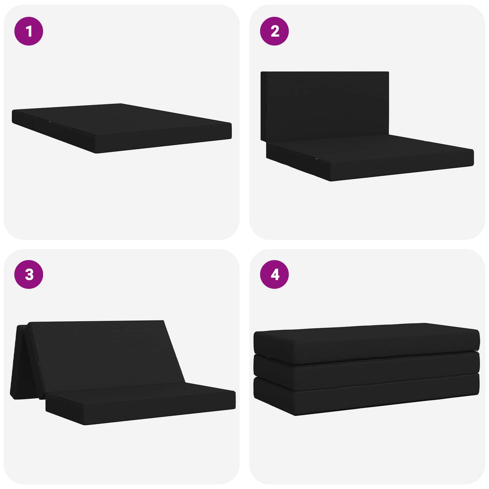 Sofa na razvlačenje 120 x 67 x 45 cm Crna
