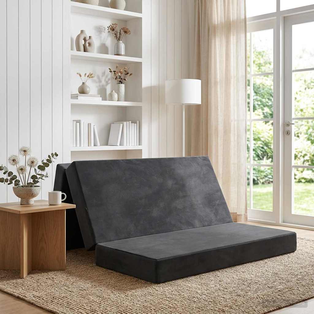 Sofa na razvlačenje 160 x 67 x 45 cm Tamnosiva