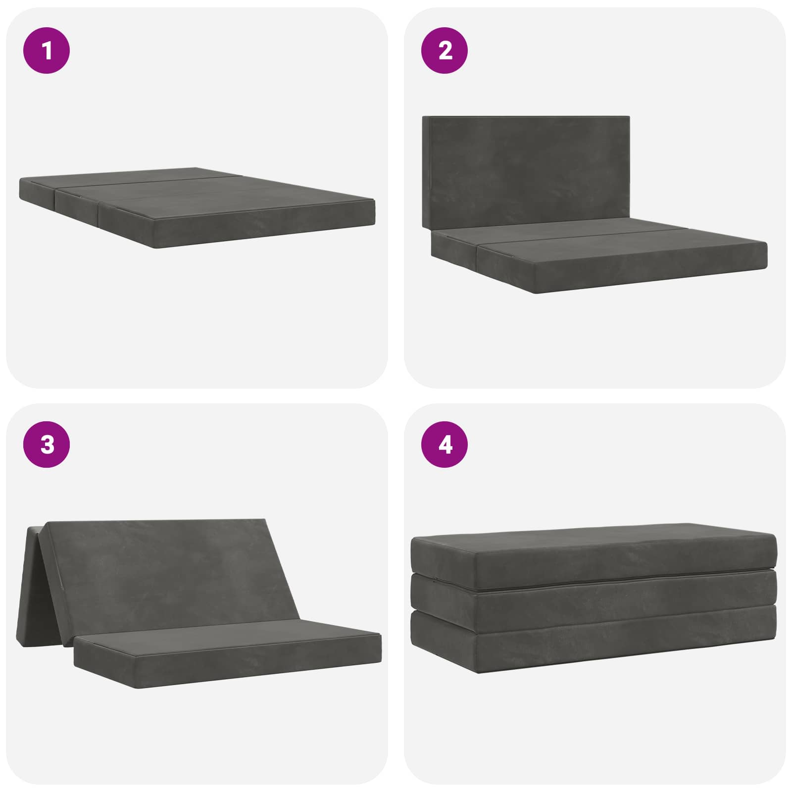 Sofa na razvlačenje 140 x 67 x 45 cm Tamnosiva