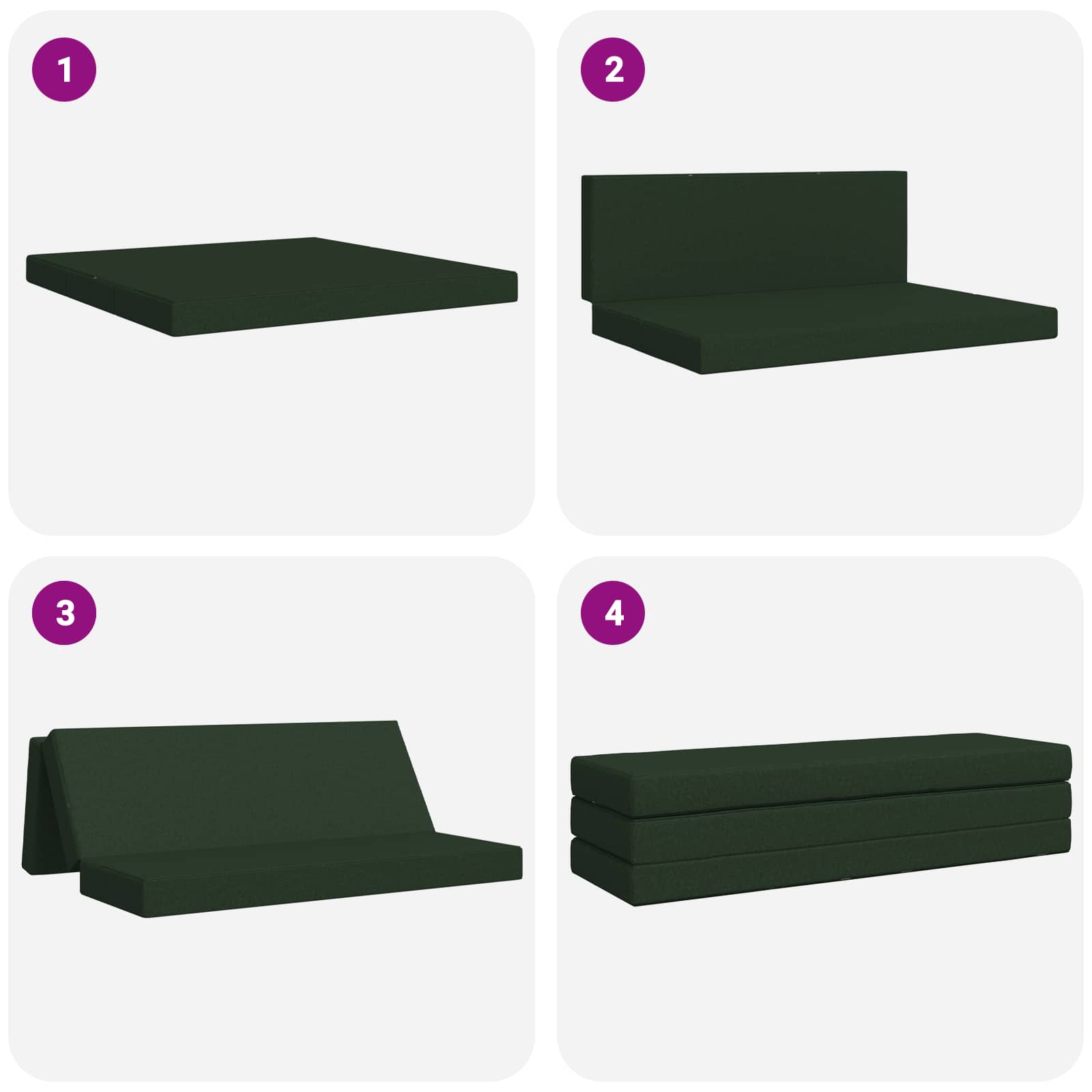 Sofa na razvlačenje 180 x 67 x 45 cm Tamnozelena
