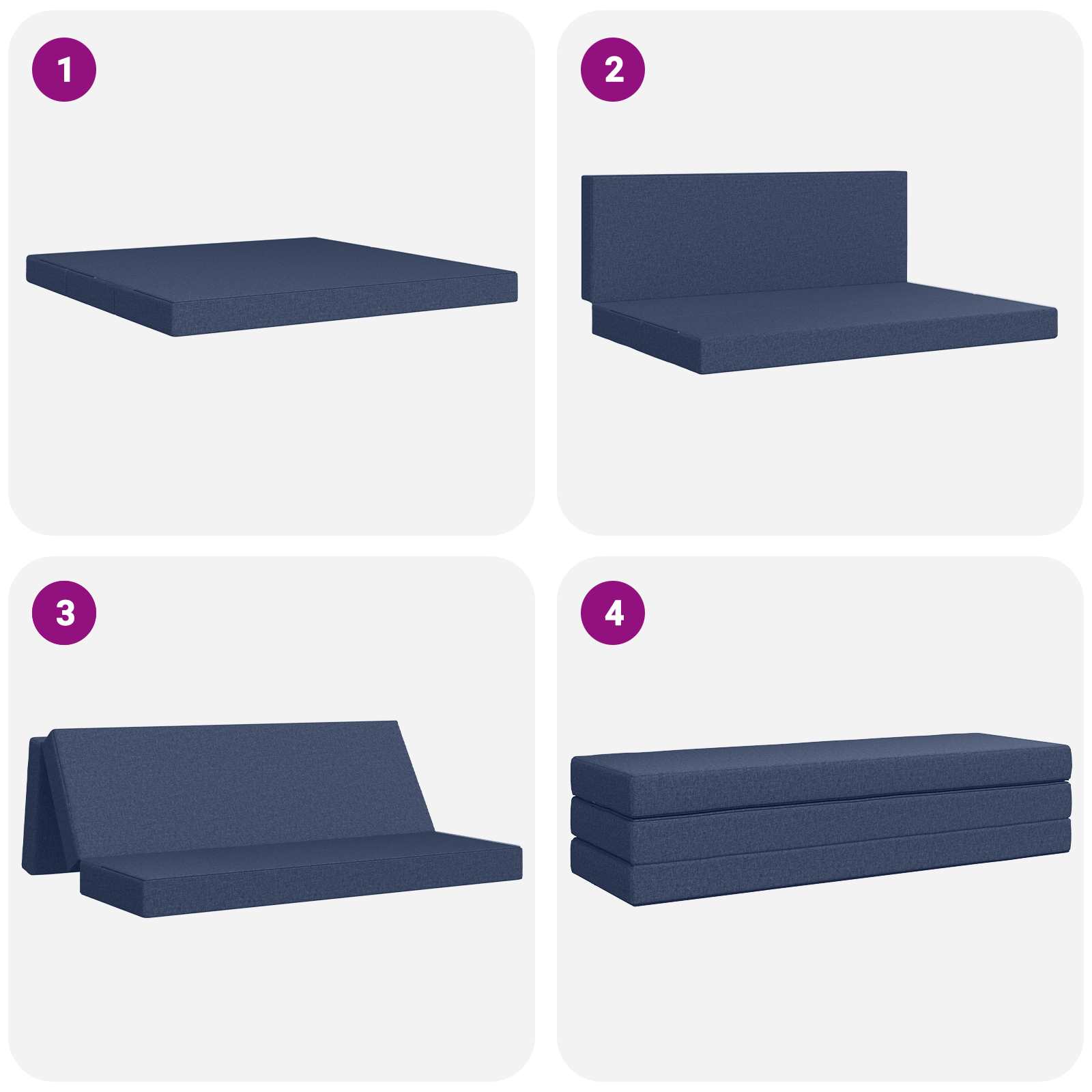 Sofa na razvlačenje 180 x 67 x 45 cm Plava