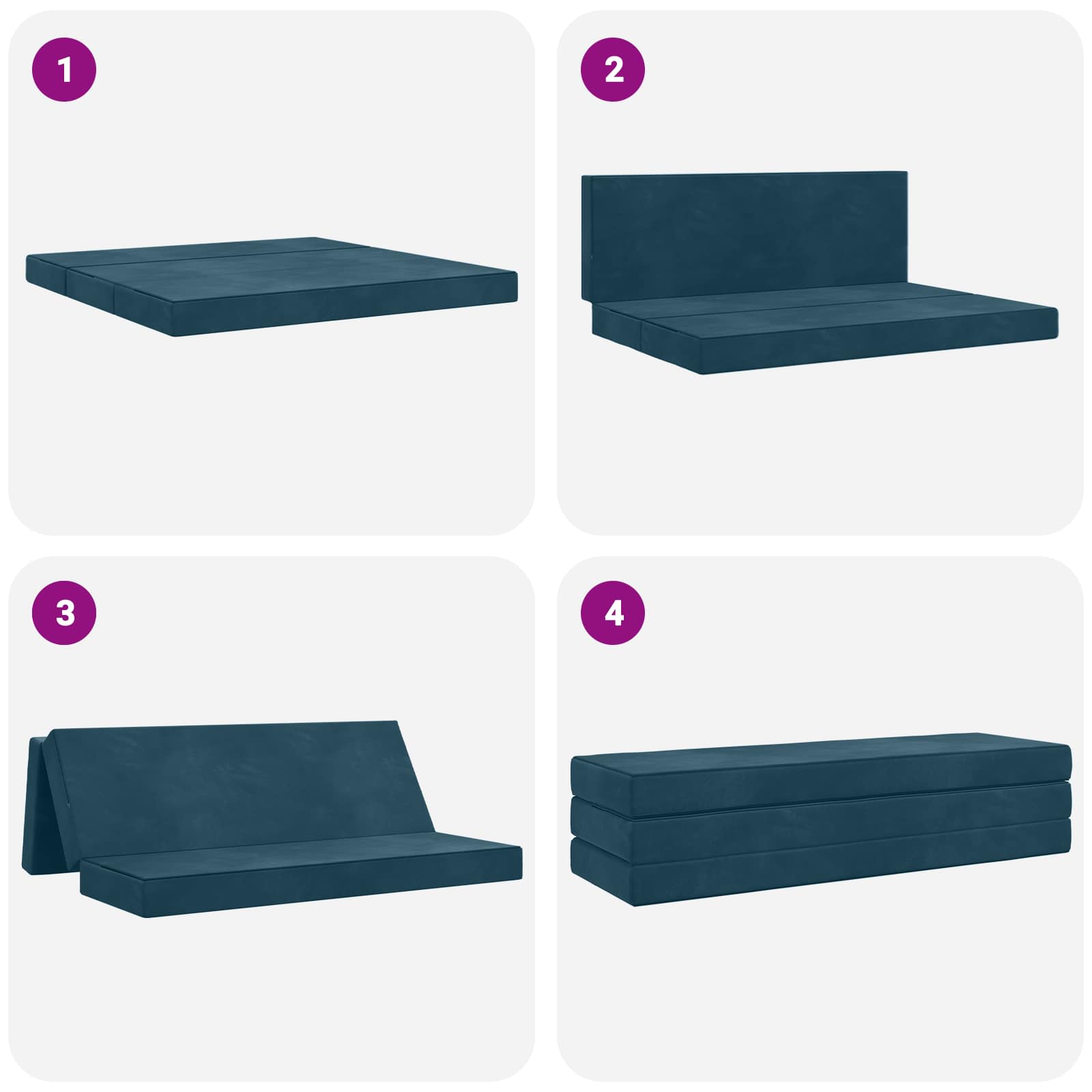 Sofa na razvlačenje 180 x 67 x 45 cm Plava